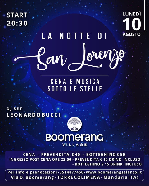 La Notte di San Lorenzo - Cena e Musica sotto le stelle