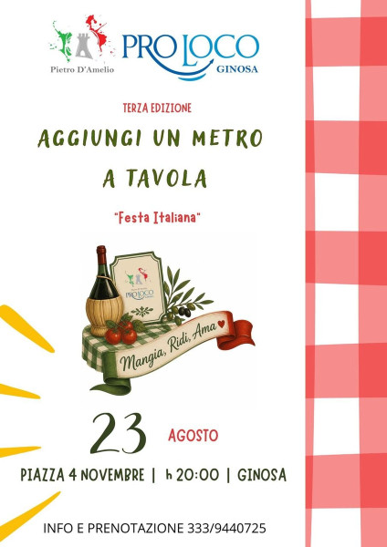 Aggiungi un metro a tavola
