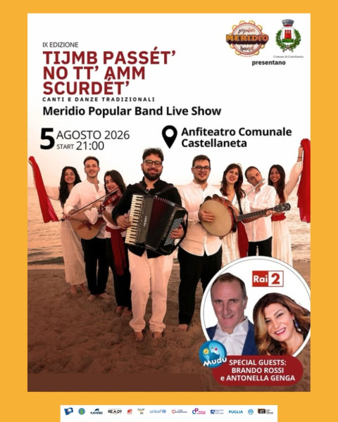 Tijmb passèt no tt'amm scurdèt - concerto dei Meridio Popular Band con, direttamente da Mudù, Brando Rossi ed Antonella Genga
