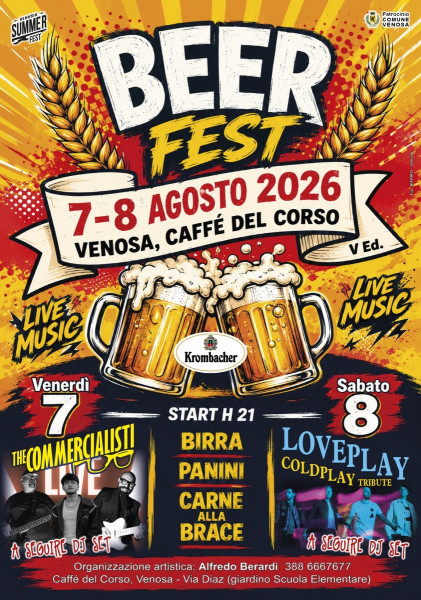 Beer Fest Venosa 2026  Loveplay Coldplay Tribute