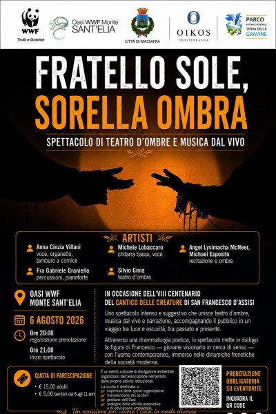FRATELLO SOLE, SORELLA OMBRA  Spettacolo di teatro d'ombre e musica dal vivo