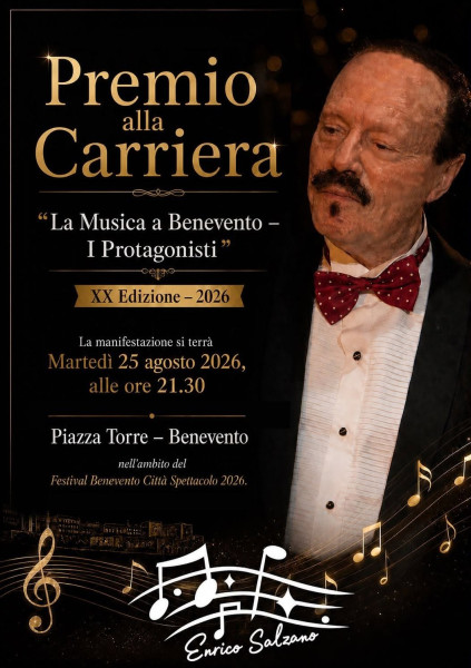 Premio alla Carriera La Musica a Benevento e Tributo a Pino Daniele della Salzano Band