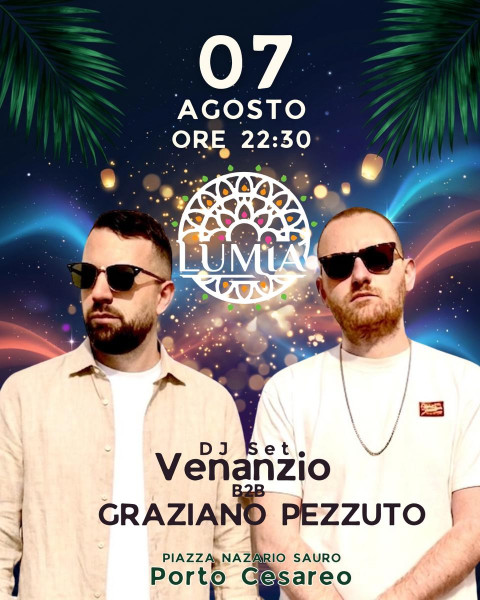 After Dinner al Lumia: Graziano Pezzuto e Venanzio Insieme per un Esclusivo B2b Tra House, Deep e Organic
