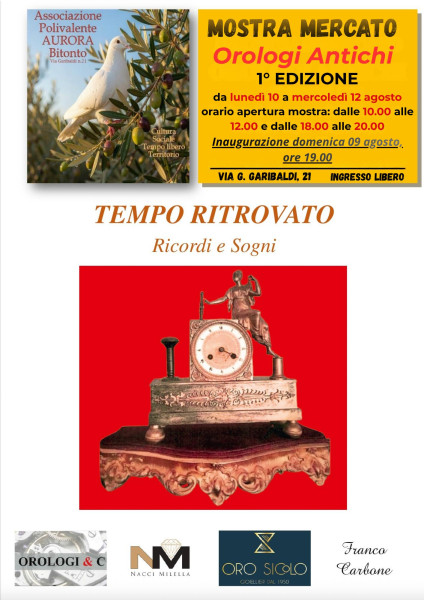 Tempo Ritrovato Ricordi e Sogni – Prima Edizione della Mostra Mercato di Orologi