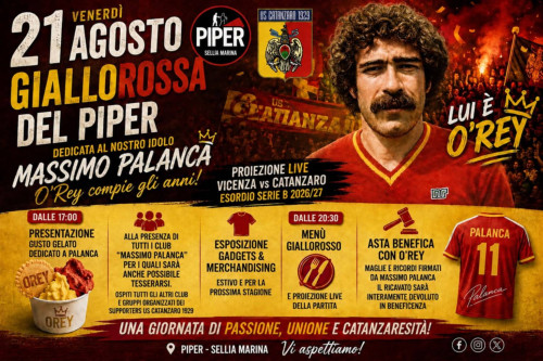 Giornata giallorossa del Piper con Massimo Palanca