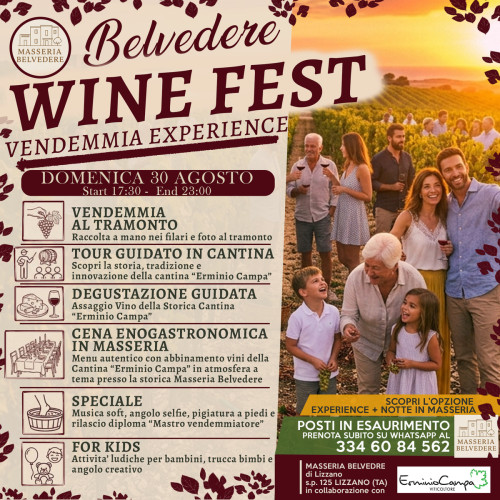 BELVEDERE WINE FEST  - Vendemmia Experience