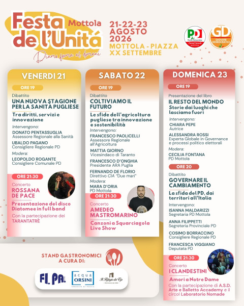 Festa de L'Unità 2026 Mottola