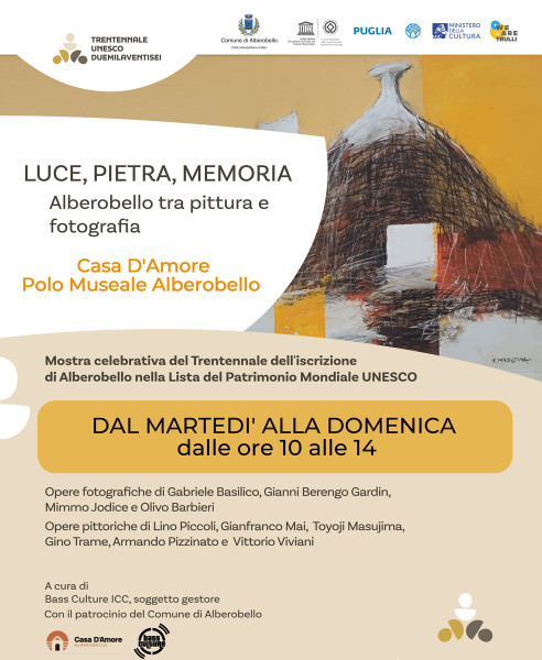 Mostra LUCE, PIETRA, MEMORIA: Alberobello tra pittura e fotografie