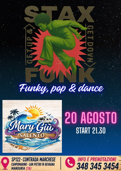 Stax funk a mary Giu' Salento camping