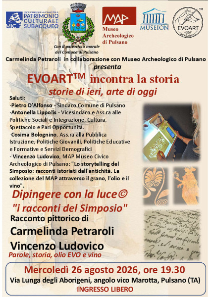 EVOART (tm) incontra la storia: dipingere con la luce i racconti del simposio