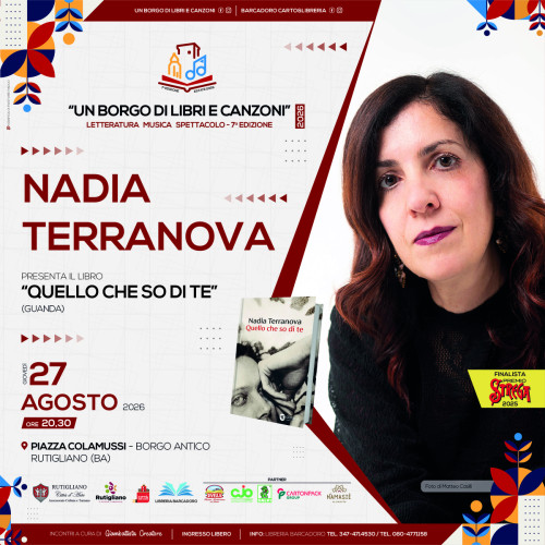 NADIA TERRANOVA ospite del festival letterario e musicale UN BORGO DI LIBRI E CANZONI - 7a edizione