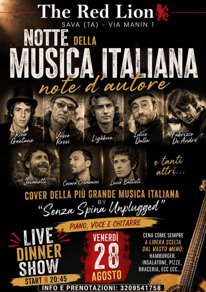 Notte della musica italiana -Note d'autore con Senzaspina unplugged