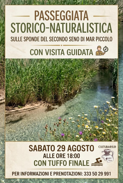 Passeggiata storico naturalistica sulle sponde del Mar Piccolo con visita guidata