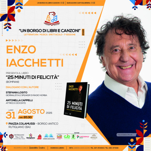 ENZO IACCHETTI ospite del festival letterario e musicale UN BORGO DI LIBRI E CANZONI