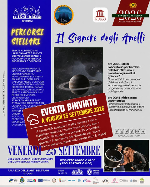 Percorsi stellari - Il Signore degli anelli - RIVIATO AL 25 SETTEMBRE 2026
