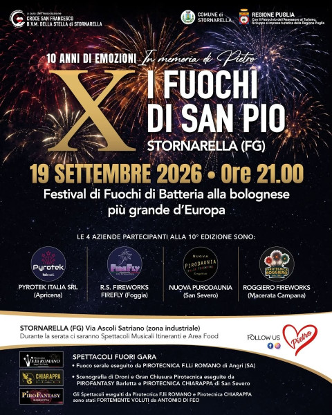 I FUOCHI DI SAN PIO - FESTIVAL DI FUOCHI D'ARTIFICIO - 10° EDIZ.