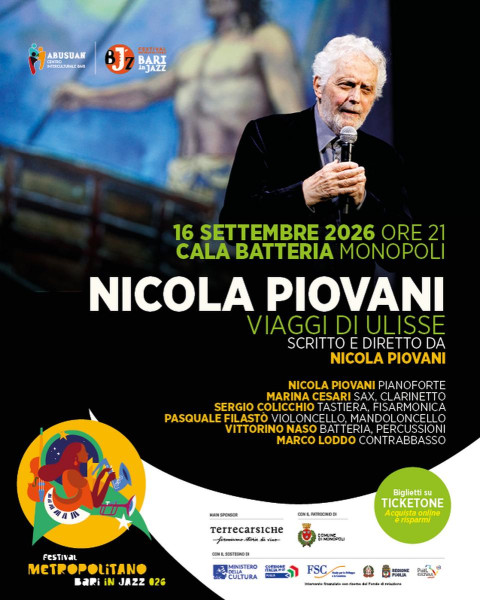 NICOLA PIOVANI - Viaggi di Ulisse per Bari in Jazz 2026