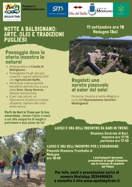 Notte a Balsignano. Arte, olio e tradizioni pugliesi.