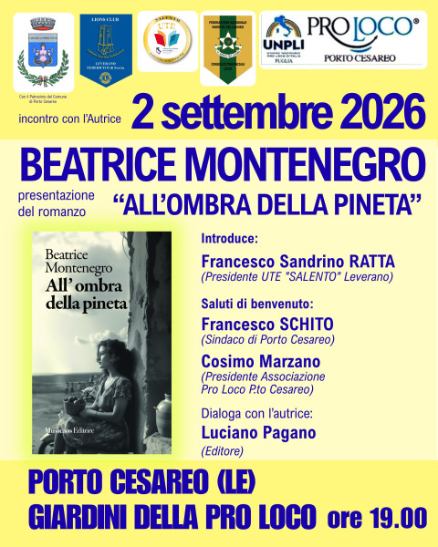 Presentazione di “All’ombra della pineta” di Beatrice Montenegro