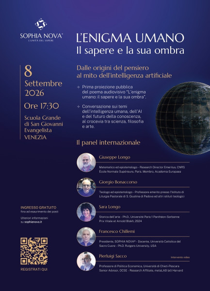 L’associazione SOPHIA NOVA presenta in anteprima nazionale L’enigma umano: il sapere e la sua ombra