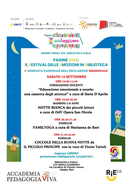 PAGINE VIVE: il festival delle emozioni in biblioteca