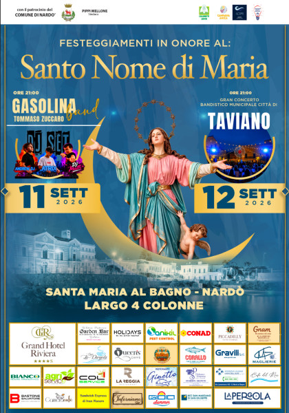 Festa del Santo Nome di Maria con Gasolina Band e Gran Concerto Bandistico Municipale “Città di Taviano”