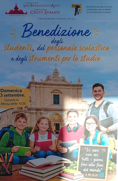 Benedizione degli studenti, del personale scolastico e degli strumenti per lo studio