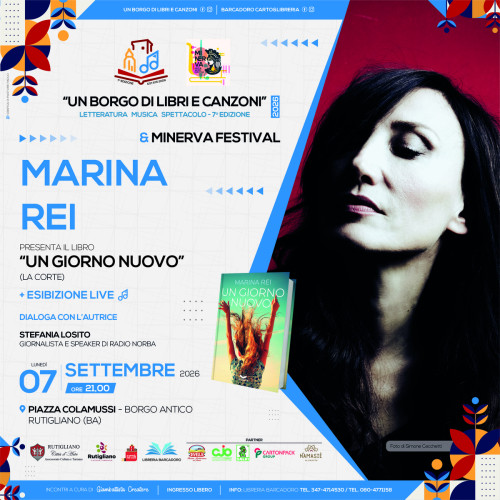 MARINA REI ospite del festival letterario e musicale UN BORGO DI LIBRI E CANZONI