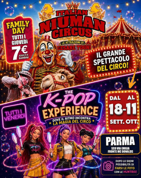 L’ITALIAN NIUMAN CIRCUS ARRIVA A PARMA