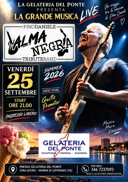 ALMANEGRA Pino Daniele Tribute Band alla GELATERIA DEL PONTE