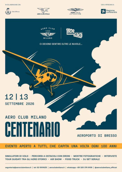 Centenario dell’Aero Club Milano 1926 con Dario Costa, Eddie Irvine e Jakidale