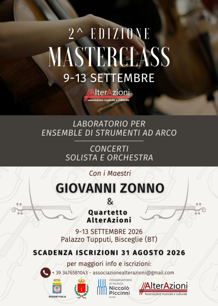 Concerto straordinario della masterclass Laboratorio per ensemble di strumenti ad arco