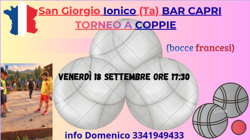 Torneo di Petanque a Coppie