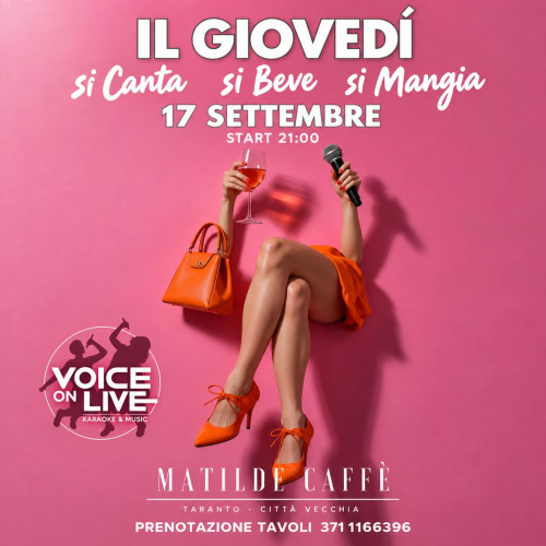 VOICE ON LIVE  Il giovedì si canta, si beve, si mangia!