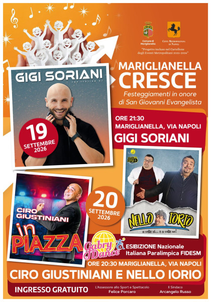 Mariglianella Cresce con Gigi Soriani, Ciro Giustiniani e Nello Iorio