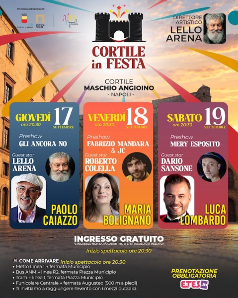 Cortile in Festa – Paolo Caiazzo, Maria Bolignano, Luca Lombardo e guest star