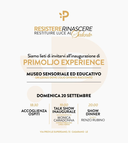PRIMOLJO Experience e Museo sensoriale dell’olio con Consuelo Alfieri e Renzo Rubino