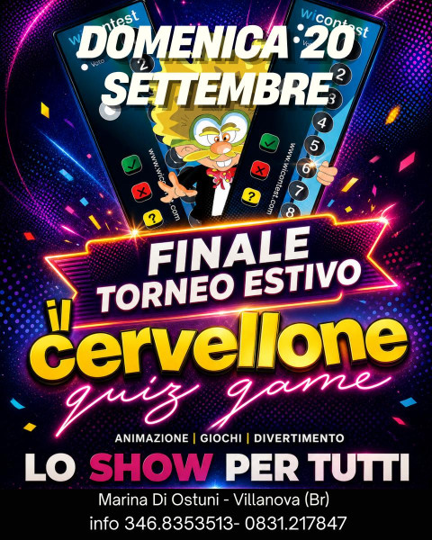 FINALE TORNEO ESTIVO CERVELLONE QUIZ GAME