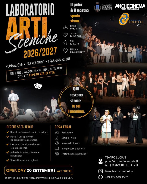 Palcoscenico attivo | Laboratorio di arti sceniche 2026-2027