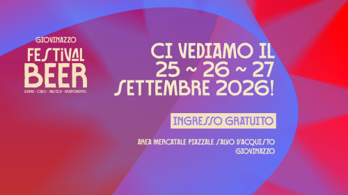 Giovinazzo Festival Beer.  Dal 25 al 27 settembre la festa  luppolo internazionale che sposa la buona musica.  Novità arriva il Morning Club