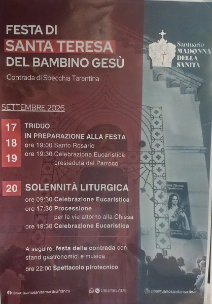 Festa di Santa Teresa del Bambino Gesù in contrada Specchia Tarantina
