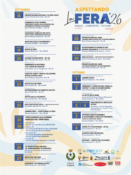 Calendario eventi LA FERA 2026