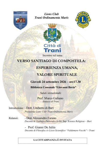 Incontro tematico su VERSO SANTIAGO DI COMPOSTELA: ESPERIENZA UMANA, VALORE SPIRITUALE