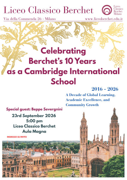 Cambridge International premia il Liceo Berchet con Beppe Severgnini