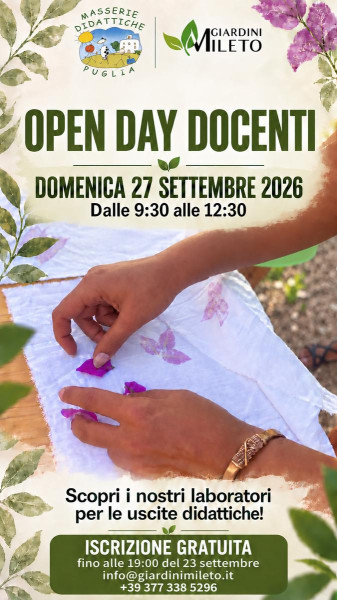 Open day per docenti - laboratori per scolaresche