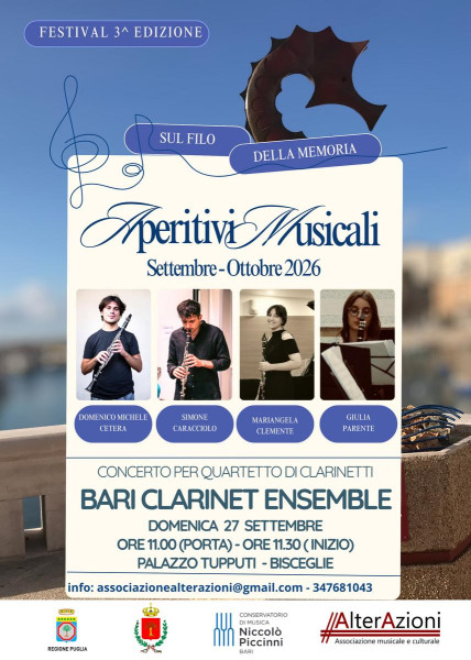 Ensemble di Clarinetti per gli Aperitivi di AltrrAzioni