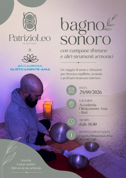 Bagno sonoro con campane tibetane e altri strumenti armonici