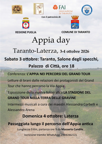 Appia Day 2026: L'Appia nei percorsi del Grand Tour