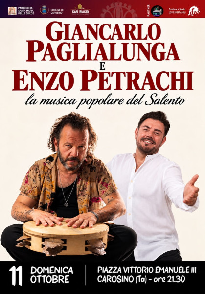 Giancarlo Paglialunga ed Enzo Petrachi in concerto con Voci d'Arneo