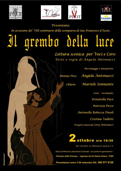 Il grembo della luce , lettura scenica per voci e coro, di Angela Antonacci